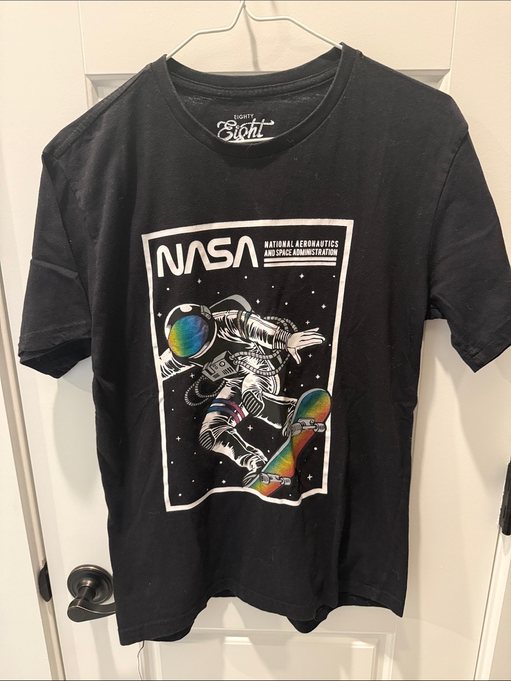 Eighty Eight Black NASA Astronaut Skateboard Graphic Tee